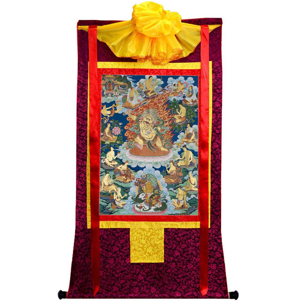 Black Manjusri - Tibetan thangka painting, view 5