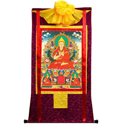 Tsongkhapa - Tibetan thangka painting, view 20