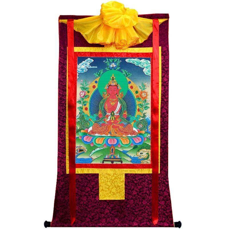 Amitayus - the Buddha of Longevity - Tibetan thangka painting, view 21