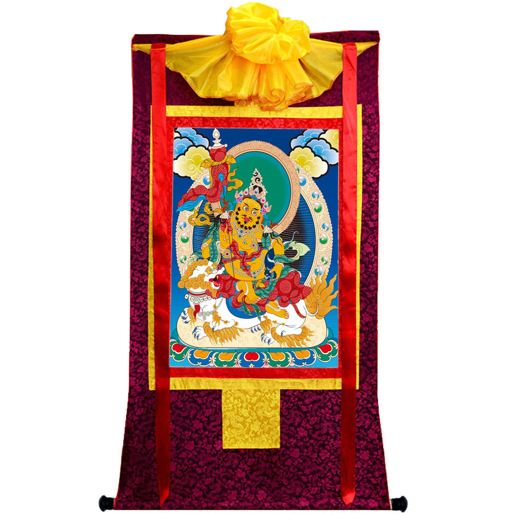 Gandhanra Tibetan Thangka Art - vaishravana - vaisravana - from Kathok Monastery - Giclee Print with Mineral Pigments