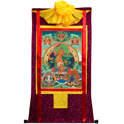 Manjusri - Tibetan thangka painting, view 5