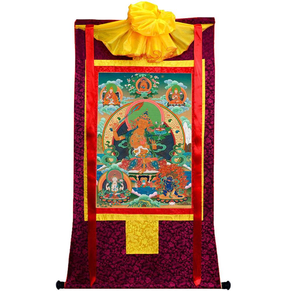 Manjusri - Tibetan thangka painting, view 5