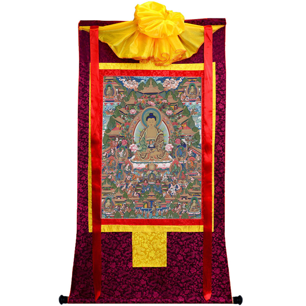 Gandhanra Tibetan Thangka Art - Amitayus - Amitabha - from Kathok Monastery - Giclee Print with Mineral Pigments