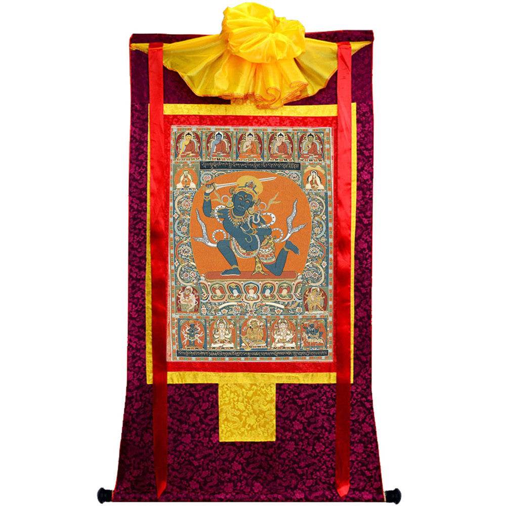 Acala -15th Century - Tibetan thangka painting, view 5
