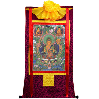 Gandhanra Tibetan Thangka Art - The Thousand-hand Avalokiteshvara - from Kathok Monastery - Giclee Print with Mineral Pigments