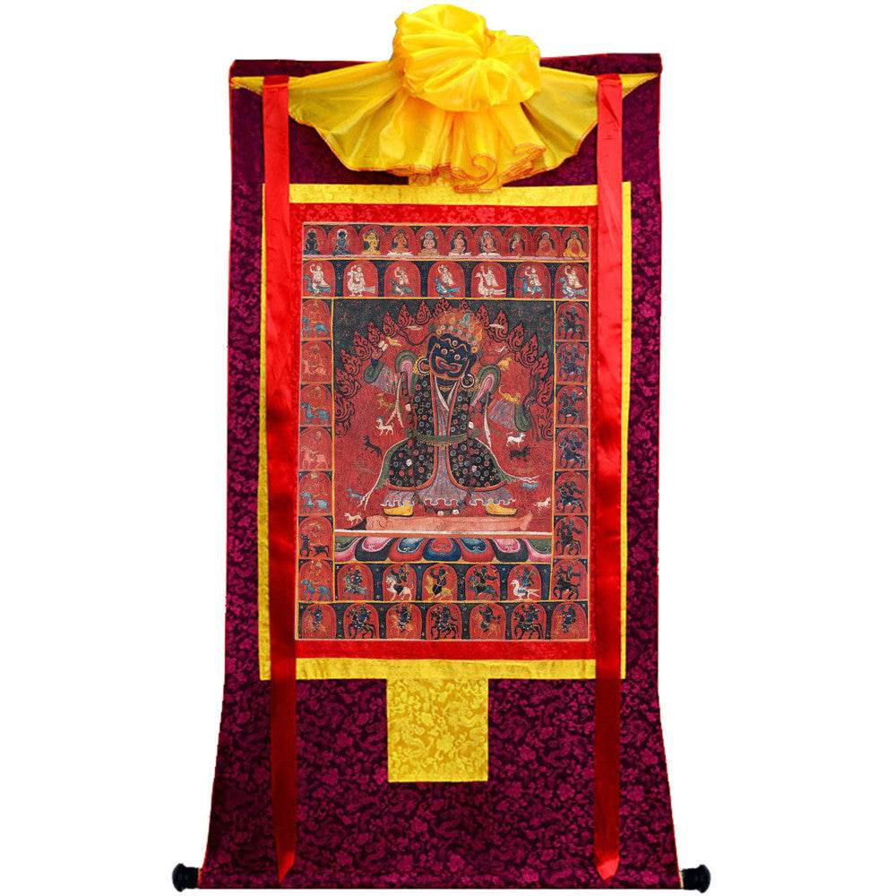 Mahakala - Tibetan thangka painting, view 5