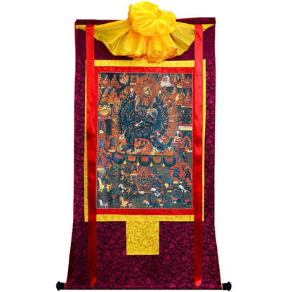 Vajrabhairava / Yamantaka - 13th Century Old Version - Tibetan thangka painting, view 5