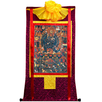 Gandhanra Tibetan Thangka Art - Vajrabhairava-Yamāntaka - from Kathok Monastery - Giclee Print with Mineral Pigments