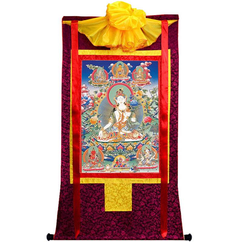 White Tara Image - Tibetan thangka painting, view 10
