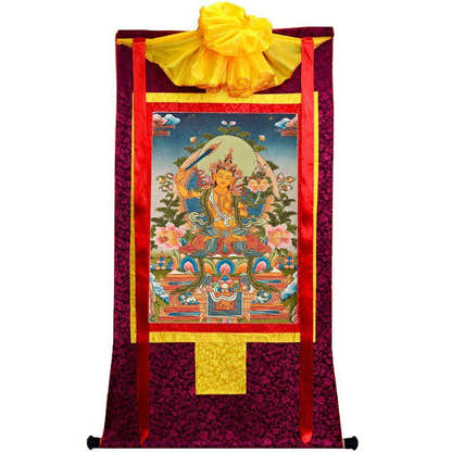 Manjusri - Tibetan thangka painting, view 5