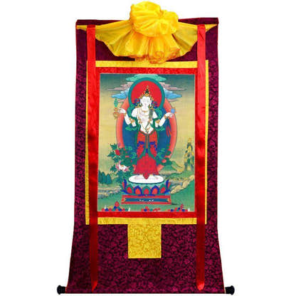 Chenrezig - Padmapani - Tibetan thangka painting, view 5