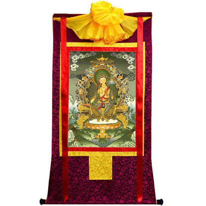 Maitreya - Future Buddha - Tibetan thangka painting, view 5