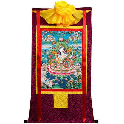 Saraswati Image - Tibetan thangka painting, view 10