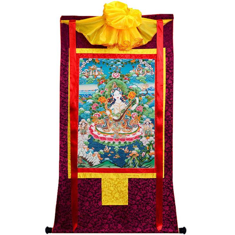 Saraswati Image - Tibetan thangka painting, view 10
