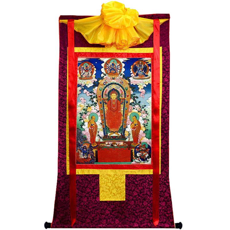 Shakyamuni Buddha: Sandalwood Buddha Image - Tibetan thangka painting, view 10