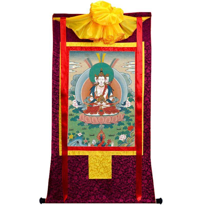 Vairocana - Mahavairocana - Tibetan thangka painting, view 5