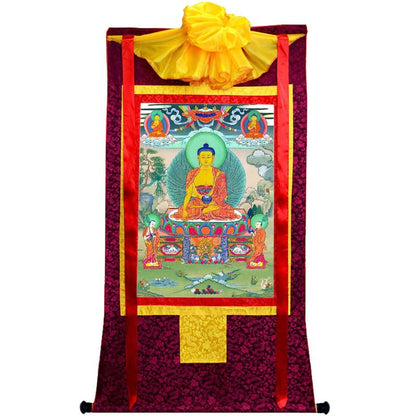 Gandhanra Tibetan Thangka Art - Shakyamuni - from Kathok Monastery - Giclee Print with Mineral Pigments