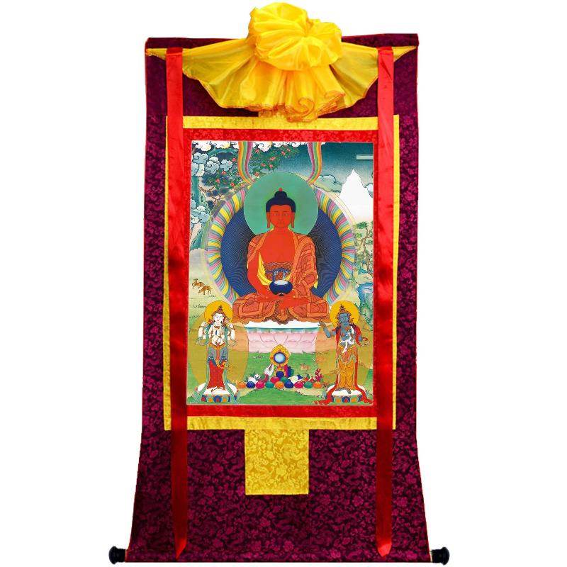 Amitabha Thangka - Tibetan thangka painting, view 5