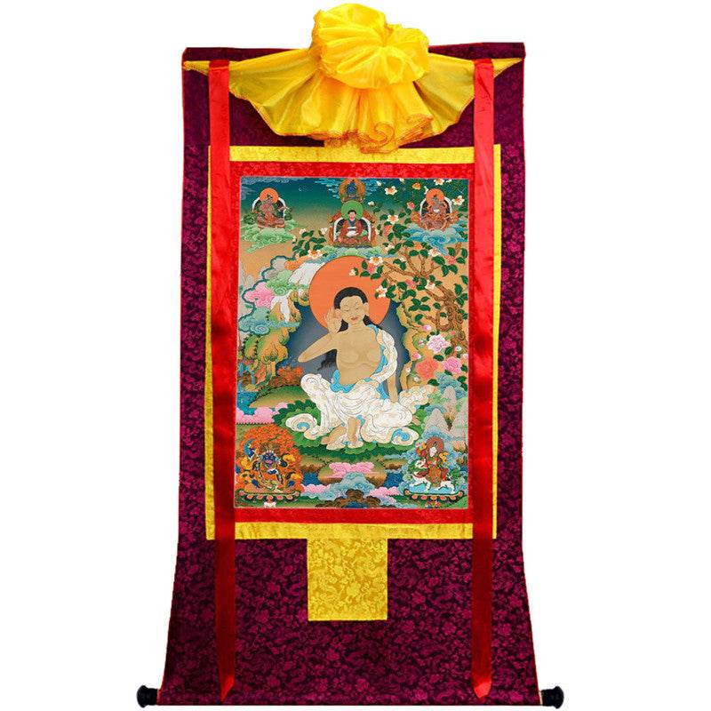 Milarepa Image - Tibetan thangka painting, view 10