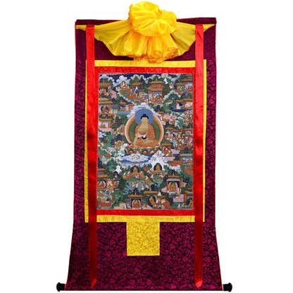 Shakyamuni Pure Land Thangka - Tibetan thangka painting, view 5