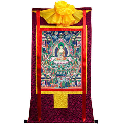 Western Pure Land of Ultimate Bliss - Tibetan thangka painting, view 5