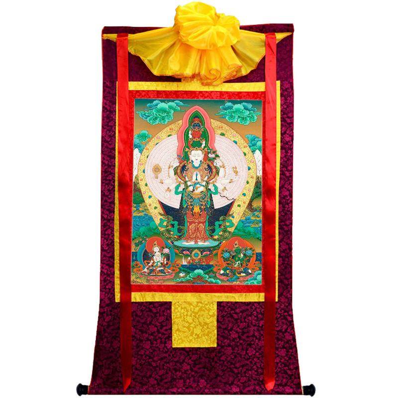 The Thousand-hand Avalokiteshvara - Tibetan thangka painting, view 5
