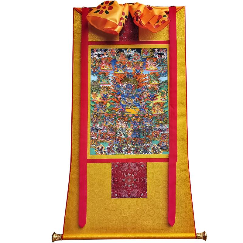 Gandhanra Tibetan Thangka Art - Vajrakilaya - Dorje Phurba - from Kathok Monastery - Giclee Print with Mineral Pigments