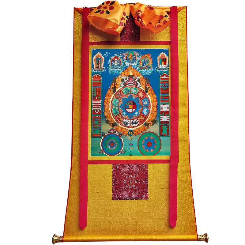 SIPAHO - Melong - Jiugong Bagua - Tibetan thangka painting, view 6