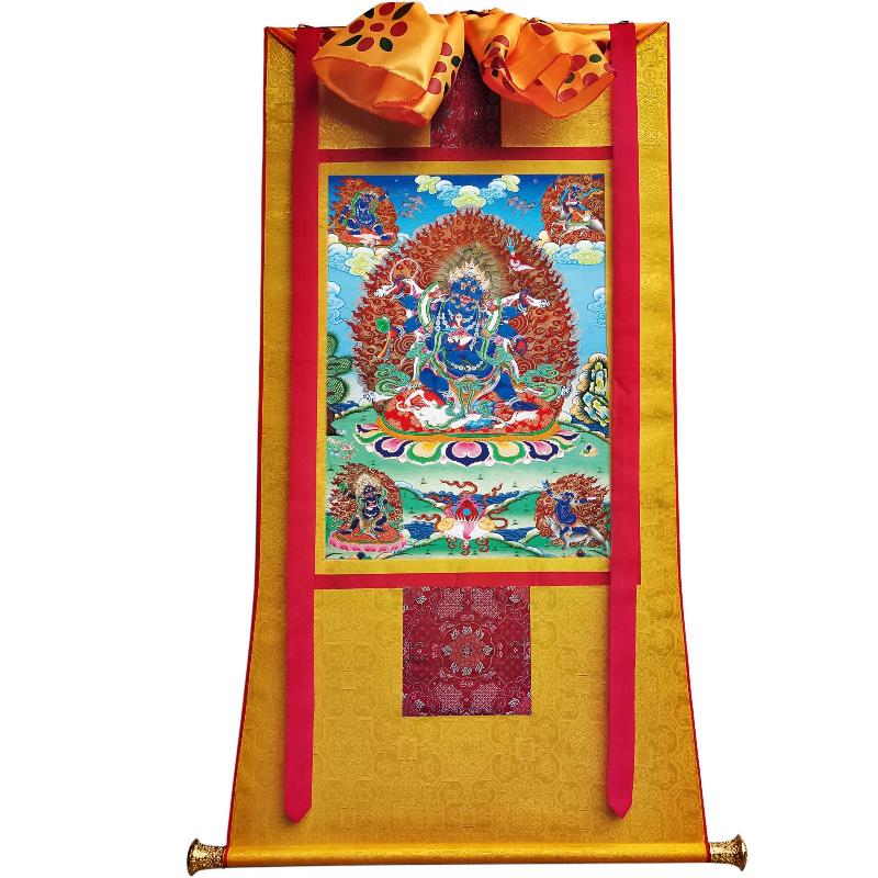 Gandhanra Tibetan Thangka Art - Mahakala - from Kathok Monastery - Giclee Print with Mineral Pigments