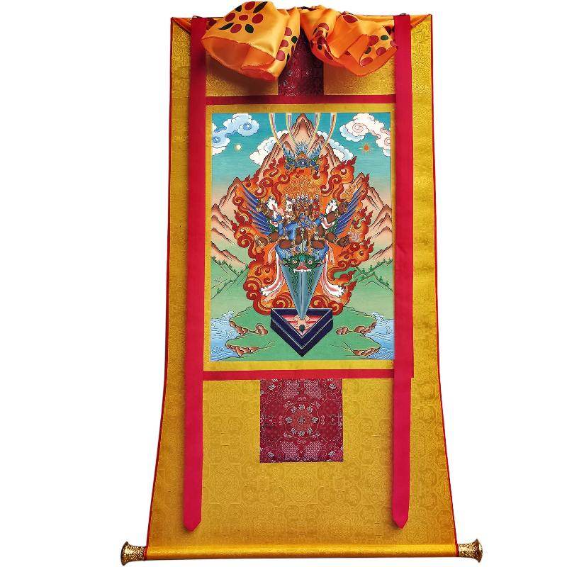 Vajrakilaya - Dorje Phurba - Tibetan thangka painting, view 6