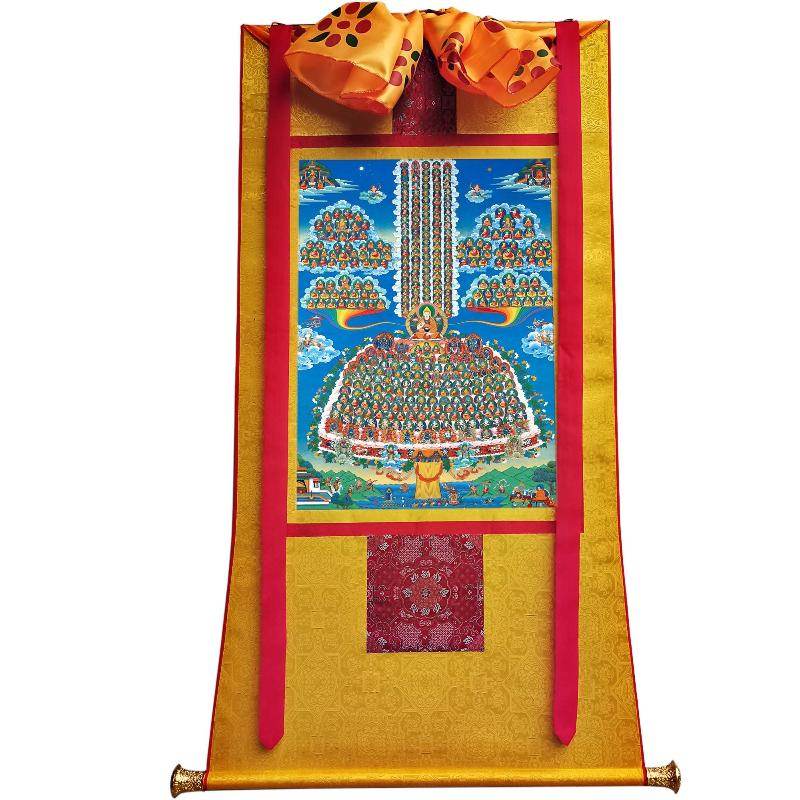 Tsongkhapa's Refuge Tree - Tibetan thangka painting, view 6