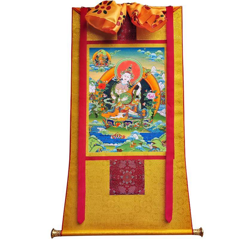 Saraswati དབྱངས་ཅན་མ། - Tibetan thangka painting, view 6