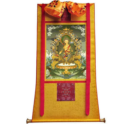 Maitreya - Future Buddha - Tibetan thangka painting, view 6