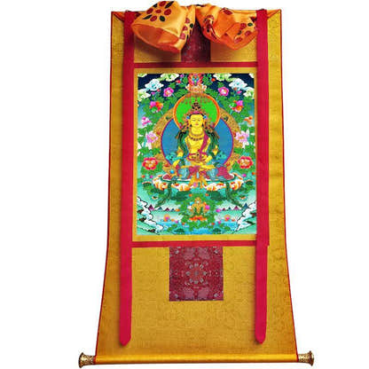 Ksitigarbha Bodhisattva - Tibetan thangka painting, view 6