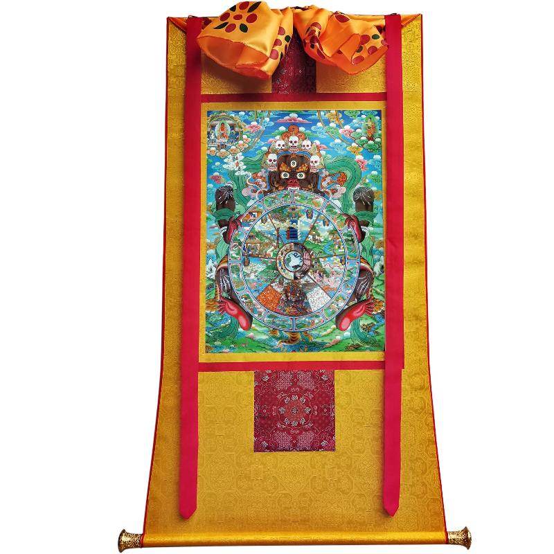Samsara - Six Realm Wheel of Life - Tibetan thangka painting, view 6