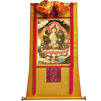 Manjusri - Tibetan thangka painting, view 6