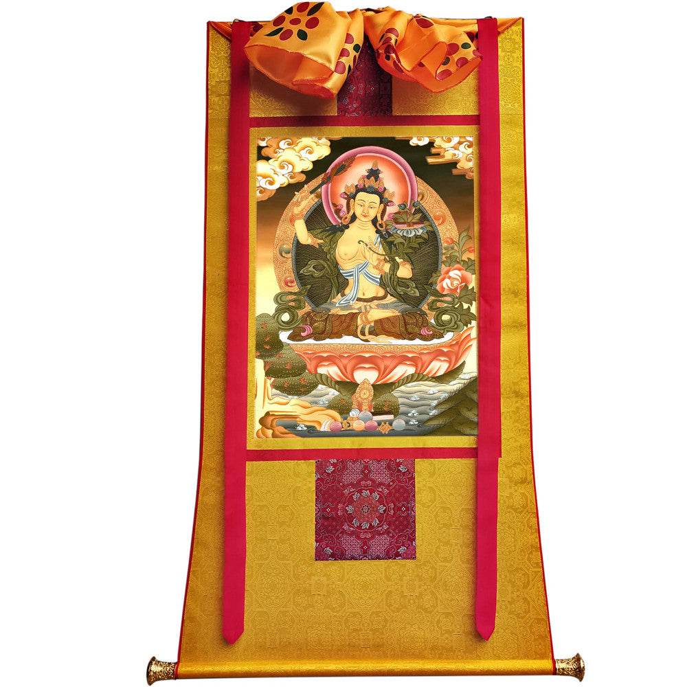 Manjusri Image - Tibetan thangka painting, view 11