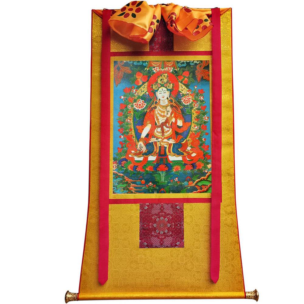 White Tara - Tibetan thangka painting, view 6