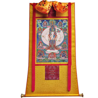 The Thousand-hand Avalokiteshvara - Tibetan thangka painting, view 6