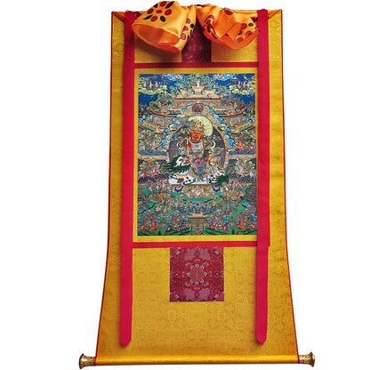 Gandhanra Tibetan Thangka Art - vaishravana - vaisravana - from Kathok Monastery - Giclee Print with Mineral Pigments