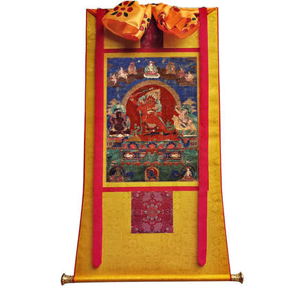 Rakta Yamari-Krodharaja - 15th Century Old Version - Tibetan thangka painting, view 6