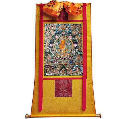 Manjusri Image - Tibetan thangka painting, view 11