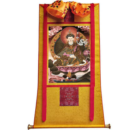 Guru Rinpoche Image - Tibetan thangka painting, view 11