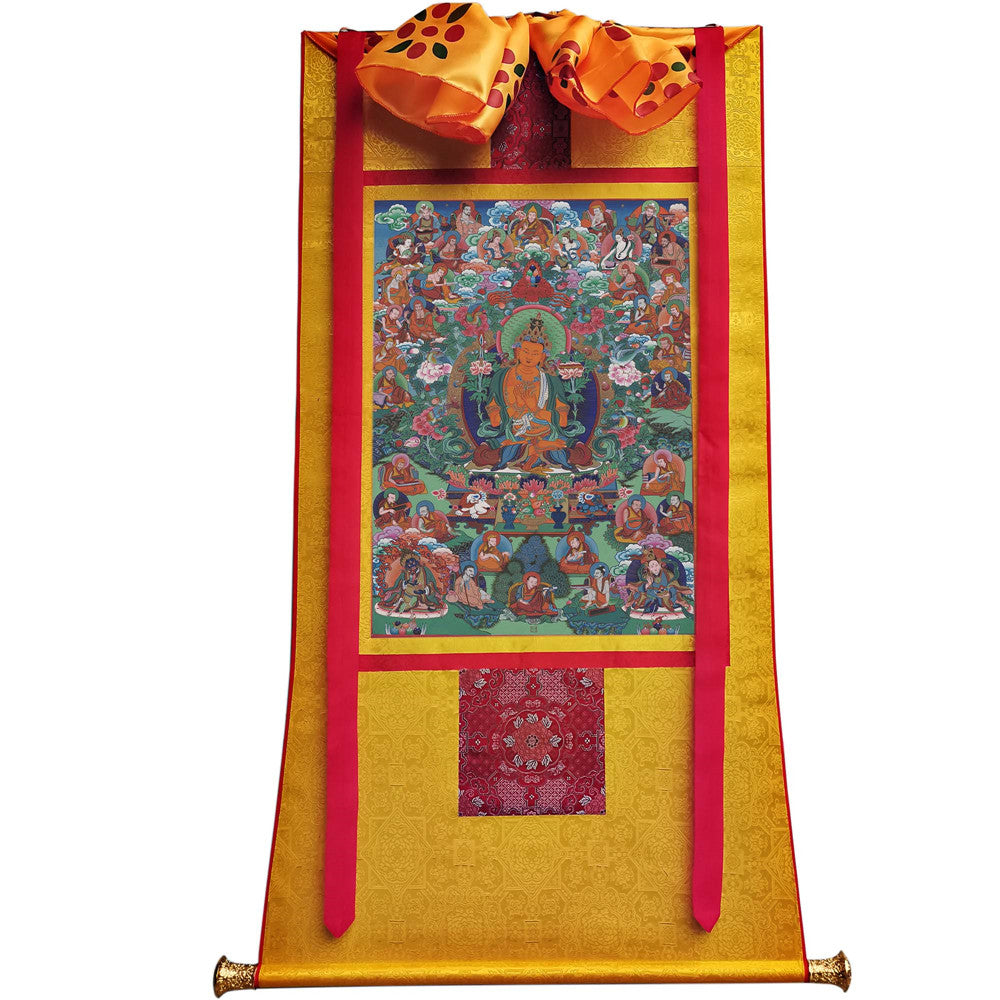 Gandhanra Tibetan Thangka Art - Manjusri - from Kathok Monastery - Giclee Print with Mineral Pigments