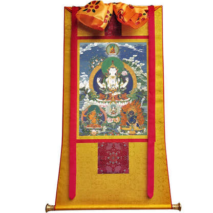 Chenrezig - Tibetan thangka painting, view 6