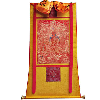 2774-唐卡-HBMT-079绿度母红唐-老-240dpi - Tibetan thangka painting, view 6
