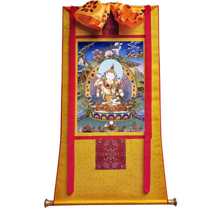 Vajrasattva in Yab Yum - Tibetan thangka painting, view 18