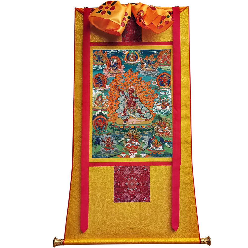 2766-唐卡-HBMT-070莲师愤怒相-老-300dpi - Tibetan thangka painting, view 6