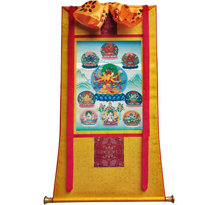 9 Yab-Yum Manjusri Thangka - Tibetan thangka painting, view 6