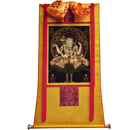 Mahamayuri Image - Tibetan thangka painting, view 11